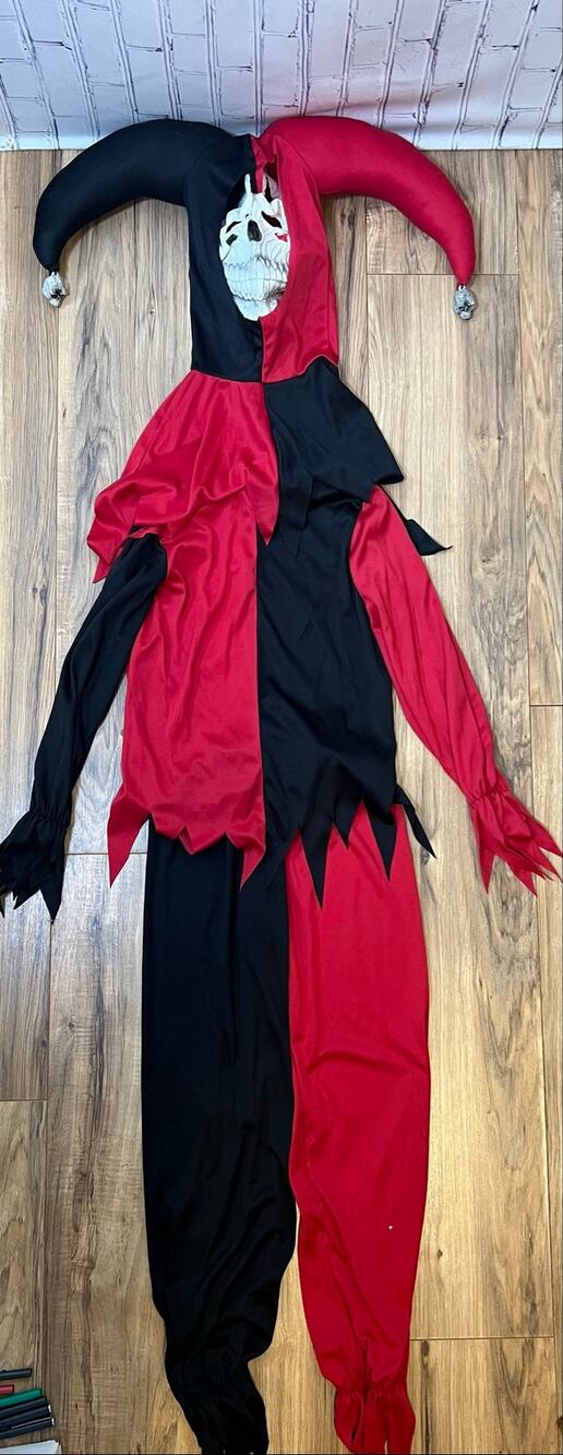 California Costumes Evil Jester Kids Medium 8-10 Halloween Costume Skull Mask